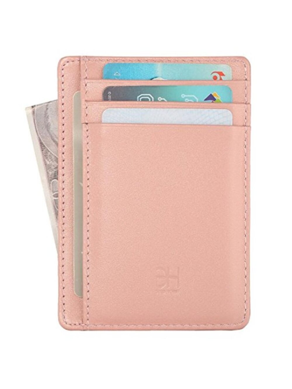 Slim RFID Blocking Card Holder Minimalist Leather Front Pocket